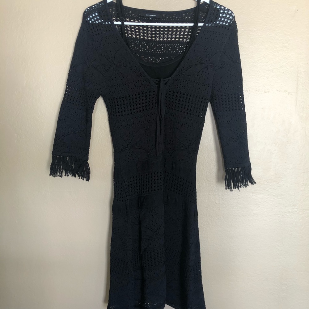 Black fringe dress.
